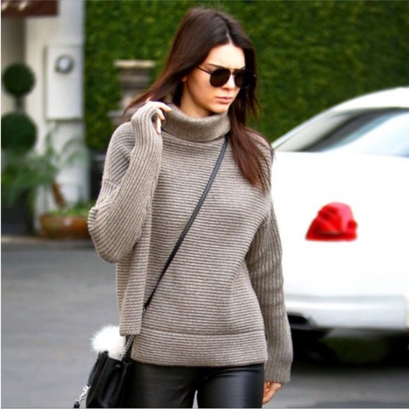 Babaton Sweaters - Aritzia Babaton Mika Funnel Neck Wool and Cashmere Blend Sweater Sz XXS-XS Brown